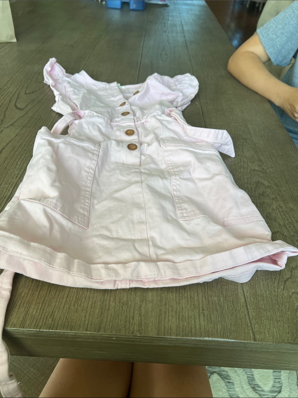 Copper Key Light Pink Button-Front Sundress with Pockets